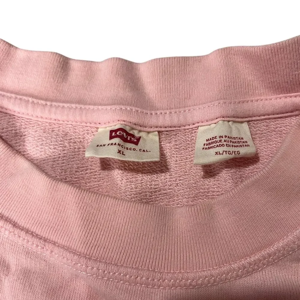 Levis Sweater Pink Pullover Casual Stretch Logo XL